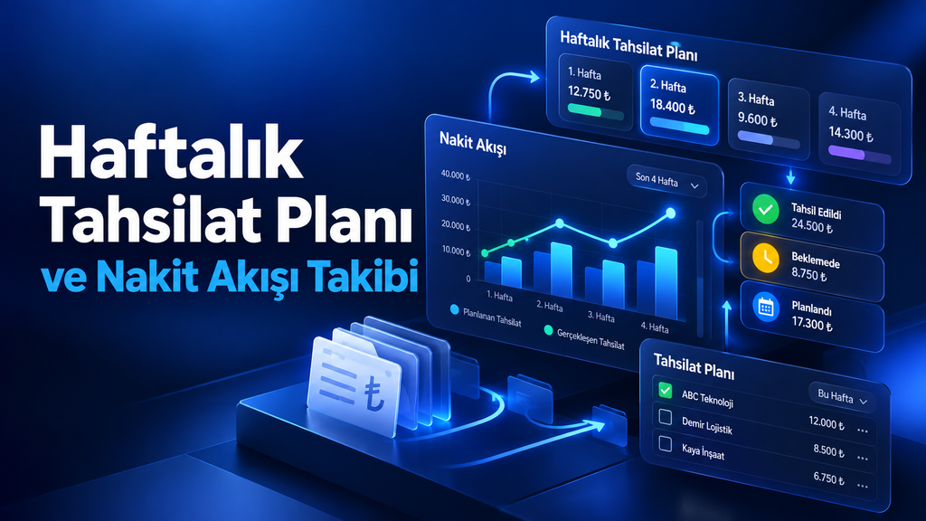 haftalık tahsilat ve nakit akışı dashboard